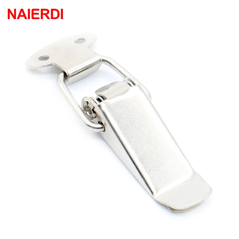 

NAIERDI J101 Stainless Steel Hardware Cabinet Boxes Spring Loaded Latch Catch Toggle Hasp For Sliding Door Simple Window Cabinet