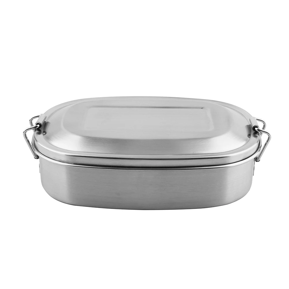Stainless Steel Lunch Box with Three Compartments Bento Food Container Food Snack Metal Lunch Box for Kids and Adult