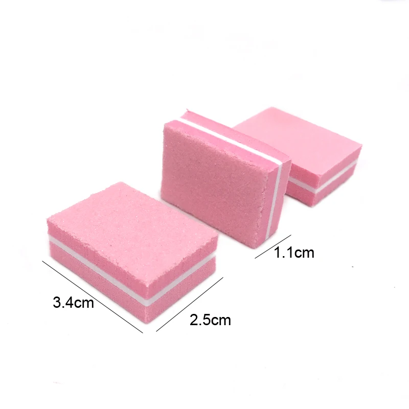 20pcs/lot Pink Disposable Sponge Nail File Sandpaper Nail Polishing Buffing Blocks Pedicure Manicure Nail Accessories Tools Set