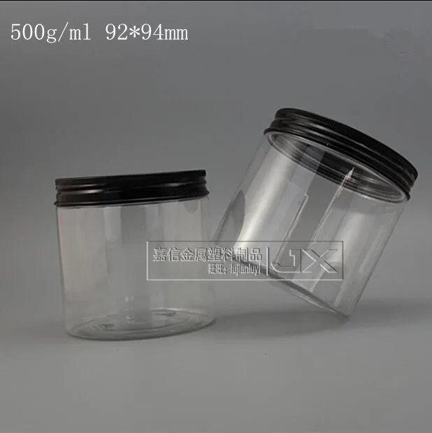 

500g/ml Clear Plastic Jar bottle Wholesale Retail Originales Refillable Cosmetic Cream Butter Honey Pill Empty Containers jars