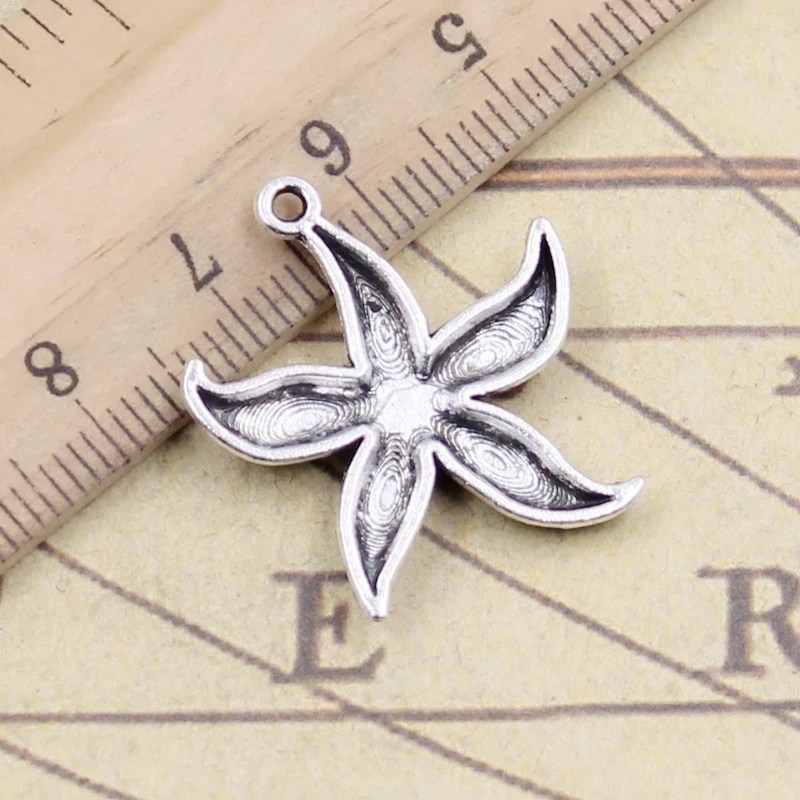 10pcs Charms Ocean Starfish 27x24mm Tibetan Bronze Silver Color Pendants Antique Jewelry Making DIY Handmade Craft Pendant