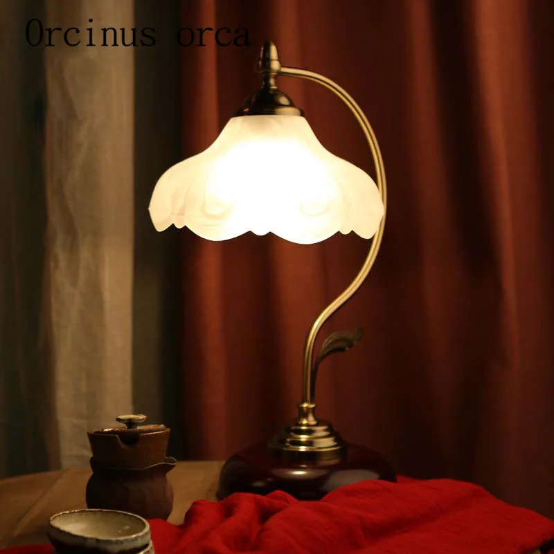 European style bedroom Bedside Lamp Retro Modern Minimalist Garden creative bedside lamp