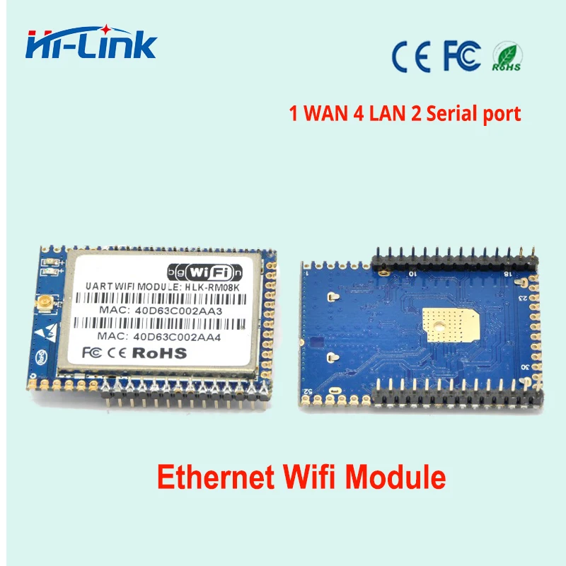 

Лидер продаж, 2 шт./лот, новый последовательный Wi-Fi модуль, умный дом, пять ethernet/два последовательных/MT7688K чипсет, маршрутизатор ethernet, беспроводной модуль