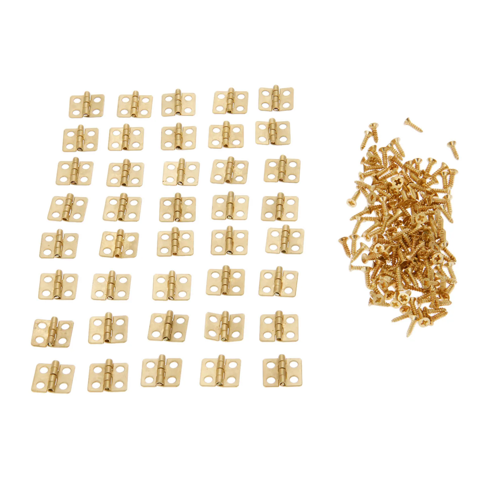 

40Pcs Antique Mini Cabinet Drawer Door Furniture Butt Hinges 4 Holes Jewelry Boxes Decorative Hinges Furniture Hardware 13*12mm