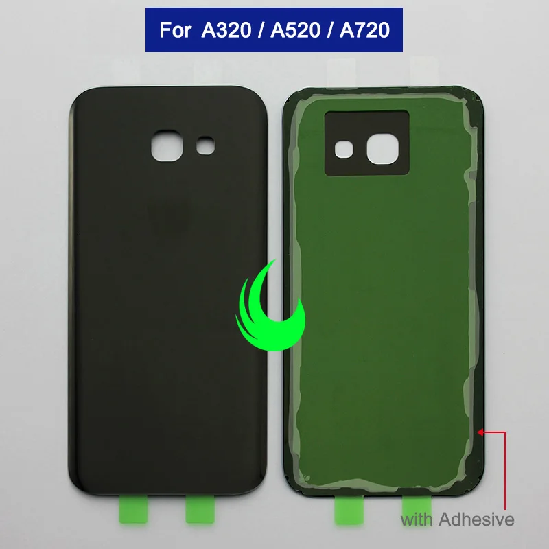 New Back Glass For Samsung Galaxy A3/A5/A7 2017 Back Battery Glass Cover A320 A520 A720 Rear Door Housing Case NO Cam Lens