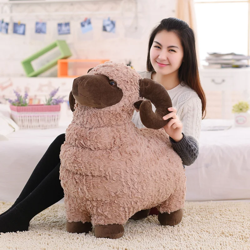 Dorimytrader Big Animal Sheep Stuffed Toy Soft Cute Goat Plush Pillow Kids Play Doll Baby Present 24inch 60cm  DY61376