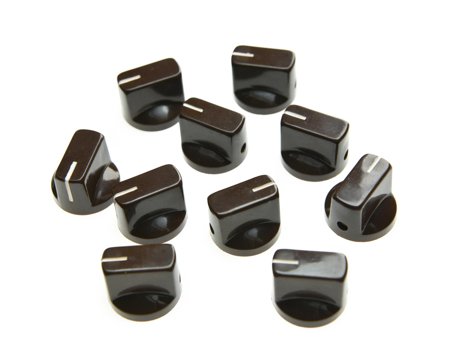 KAISH 10x Guitar AMP Effect Pedal Knobs Davies 1510 Style Pointer Knob Set Screw Brown