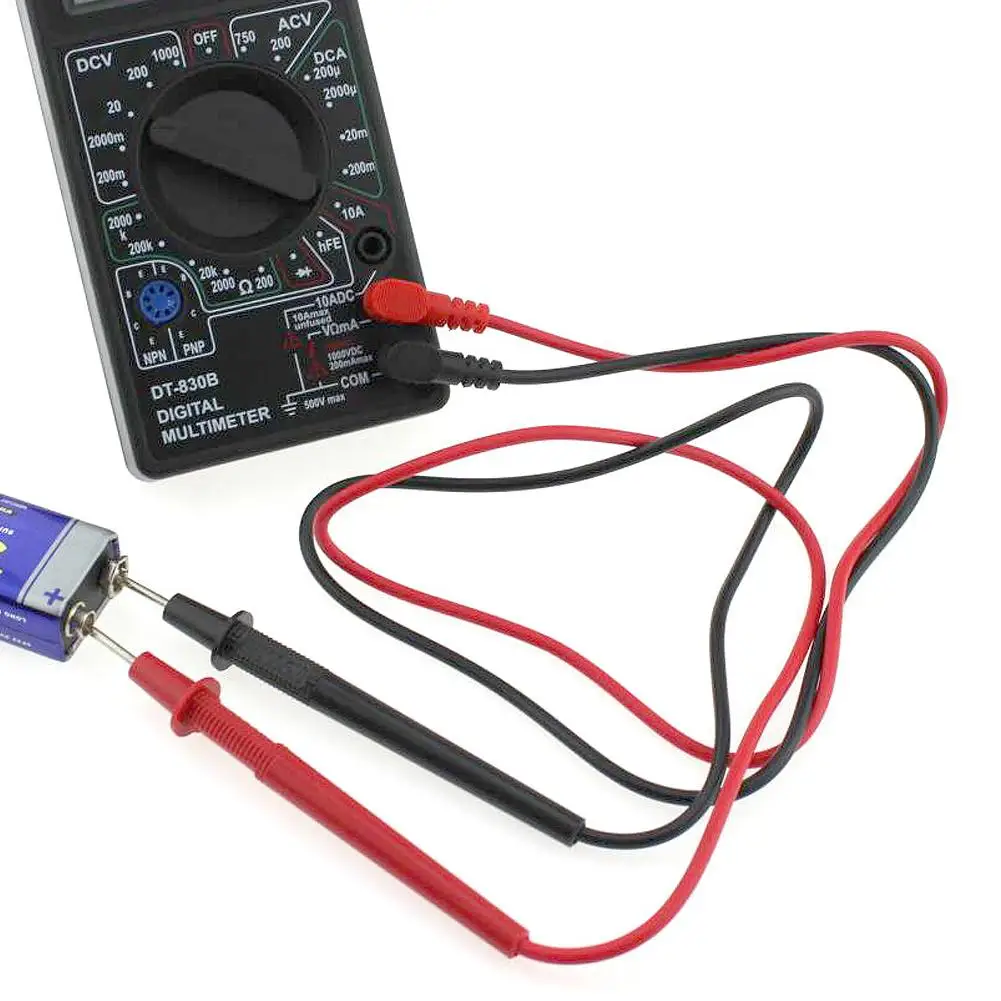 10A Red & Black Ultra-Pointed Multimeter Test Lead Probe Wire Pen Cable With Alligator Clip For IC Pins LED Small Compone J3