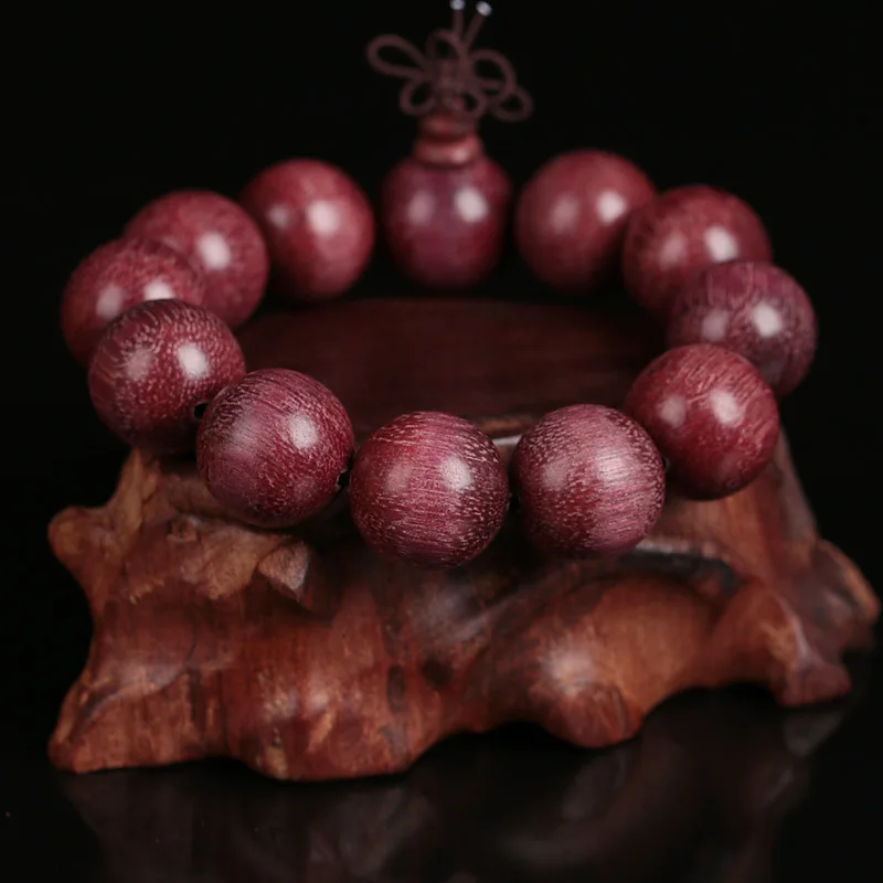 Natural Violet Pray Hand String Wooden Bracelets Buddhist Wood Beads Bracelet Men Unisex Yoga Jewelry