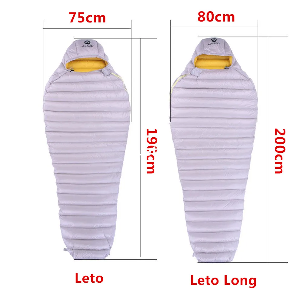 AEGISMAX White Goose down Sleeping Bag 700FP Mummy Type Ultra Dry Outdoor Camp Gear Water Repellent