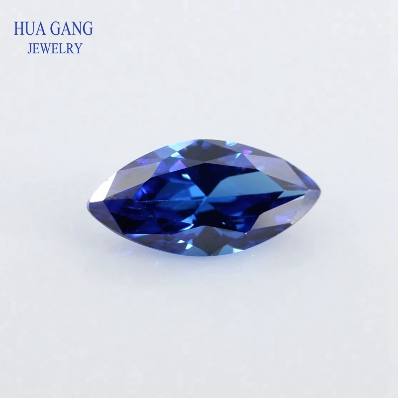 5A Blue Marquise Shape Brilliant Cut CZ Stone Synthetic Gems Cubic Zirconia For Jewelry Size 1.5x3~8x16mm