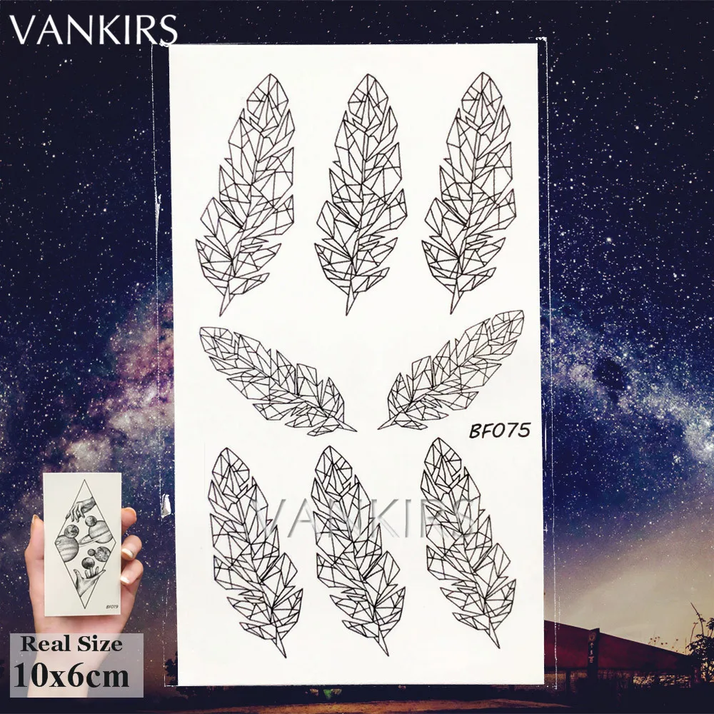 VANKIRS-pegatina de tatuaje falso geométrico para mujer, tatuajes de Luna Sexy, triángulo temporal, tatuajes impermeables, cuerpo, brazo, clavícula