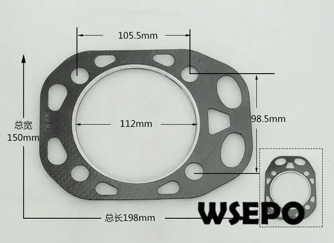 OEM Quality! Cylinder Packing,Head Gasket for ZS1105 4 Stroke Small Water Cooled Diesel Engine