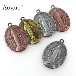 Oval Miraculous Medal Miraculous Medal Pendant Charms Round St Benedict Crucifix Pendants For  Key chain Pendants Saint Joseph