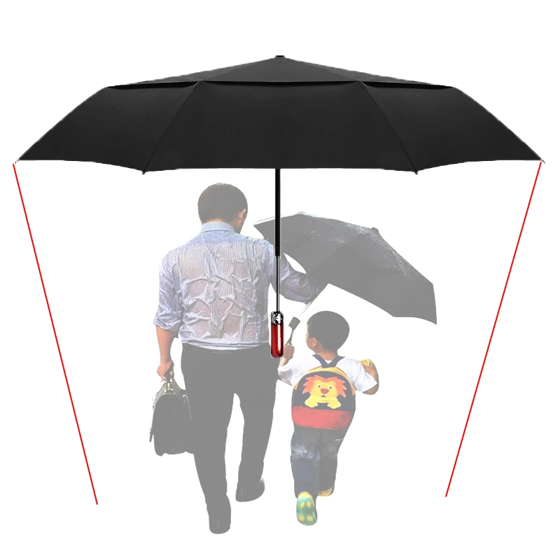 LIKE RAIN 140cm Large Men Business Automatic Umbrella Rain Women Strong Windproof Double Layer Folding Sun Golf Umbrella UBY30