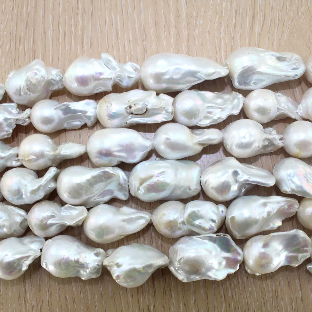 New Arrival!!Natural White Baroque Loose Pearl Strand 20-27mm Nucleated Pearls DIY Jewelry Accessories Party Gifts EE3013