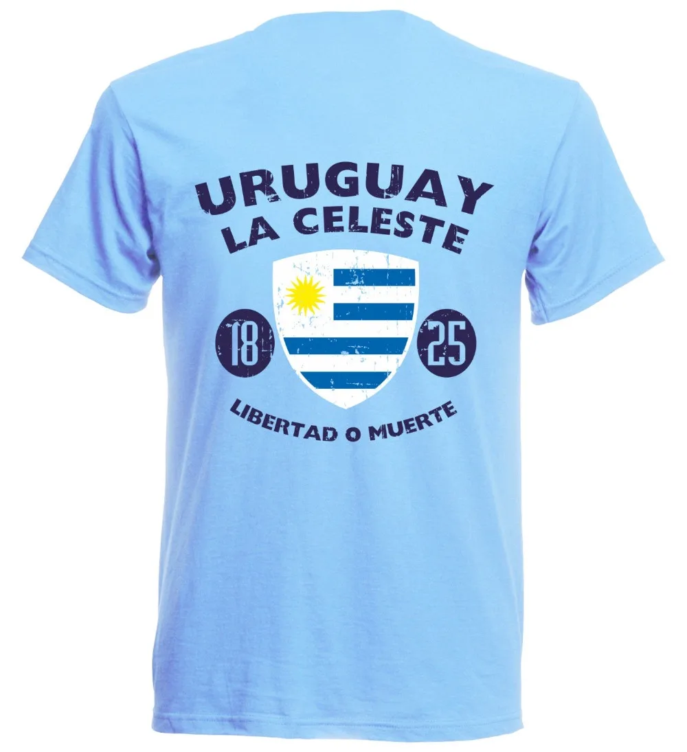 2019 New Brand Tops Cool T-Shirt Uruguay T-Shirt Men Footballer Legend Soccers Sky 2019 La Celeste 1825 Cool Tee