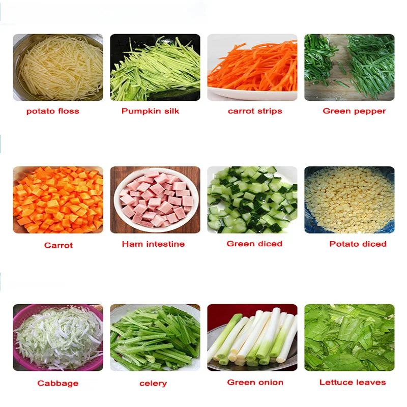 300-1000 kg/h Commerciale VVVF automatico verdure taglierina Multifunzione macchina di taglio elettrico affettatrice di verdure 220 v/380 v 1.3KW