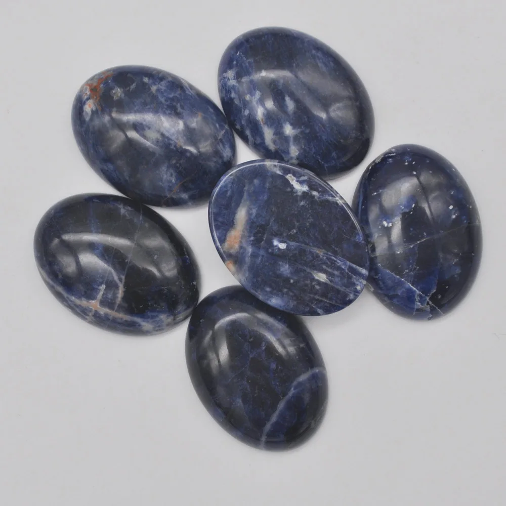 30x22MM Natural Brazilian Sodalite Stone Bead Oval Cabochon CAB GEM Jewelry Making (2pcs/lot) H069