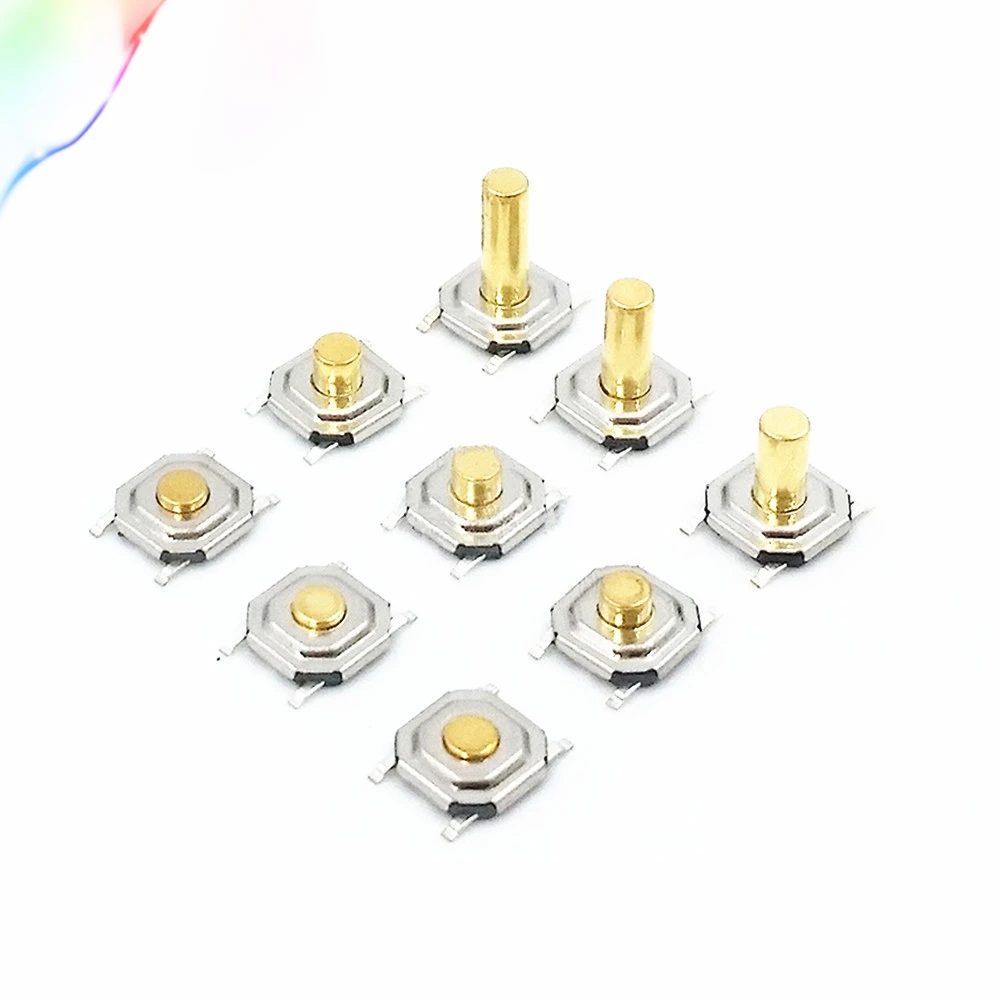 50PCS free shopping 4*4*1.5/1.6/1.7/1.8~3.5mm Momentary Type Tactile Push Button Switch 4 Pin SMD Surface Mount   Waterproof