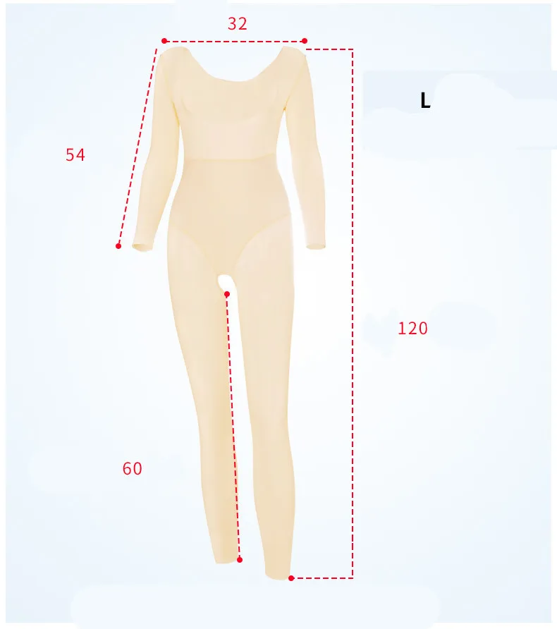 ZYSK Tummy Slimming Shapewear Women Full Length Long Sleeve Body Shaper Open Crotch Bodysuit Underbust Shapers