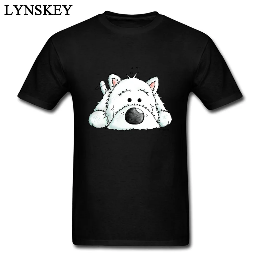 West Highland White Terrier Dog Lovey Gift Tops & Tees For Men Casual Style Custom T-shirt 100% Cotton Wholesale