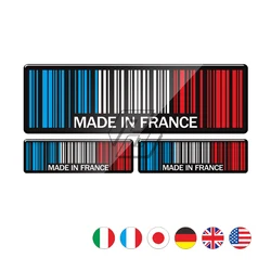3D Bar Code Sticker Made In France UK USA Germany Motorcycle Tank Pad Decal Case for  BMW Aprilia Ducati Benelli MV
