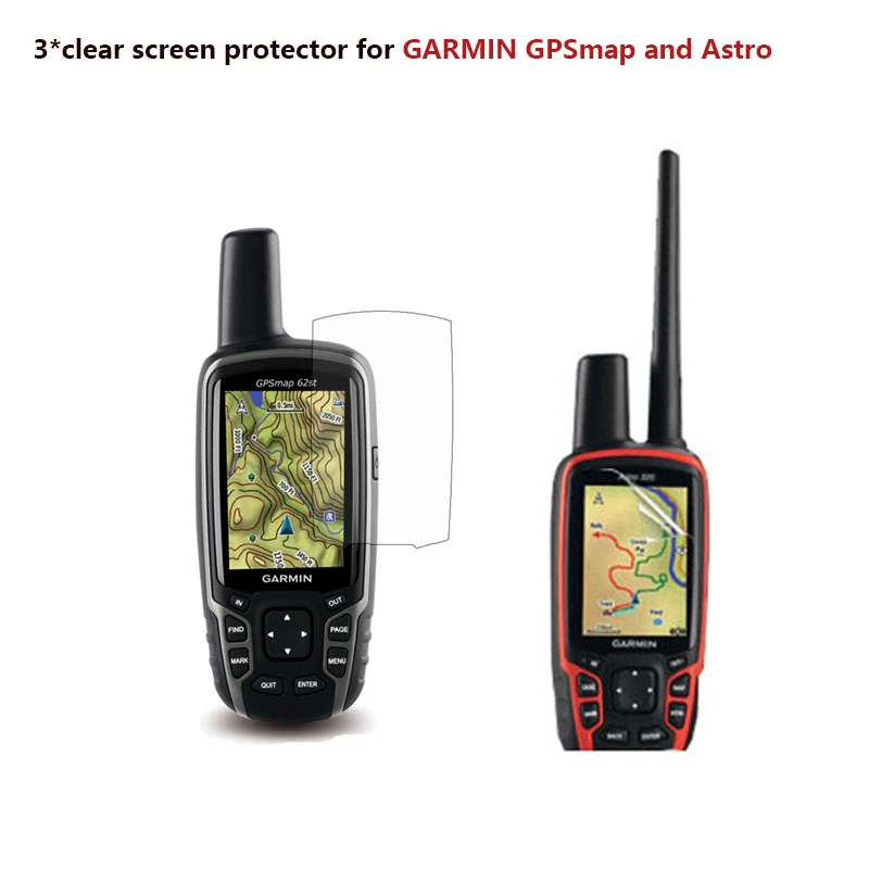 3 Clear LCD Screen Protector Cover Film Skin for Garmin Astro 320 220 GPSMap 62 64 62st 64st 62s 64s (Multiple models universal)