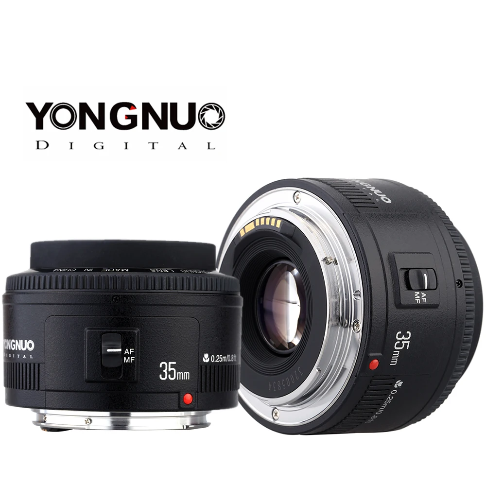 Yongnuo YN35mm F2 Lens 1:2 AF / MF Wide-Angle Fixed/Prime Auto Focus Lens for Canon EF Mount EOS Camera