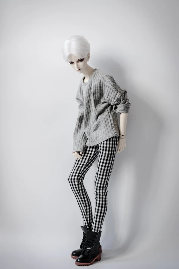 NEW Black White Lattices Trousers/Pants For 1/3 1/4 Boy SD MSD BJD Doll Clothes