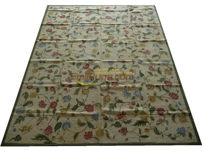 

Vintage Hand-embroidered Needlepoint Carpet Antique Chinese Hand-made Wool New Listing Wool Knitting Carpets