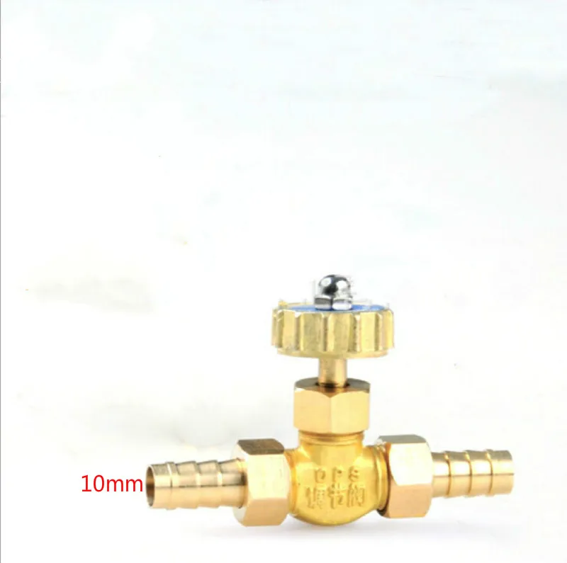 8mm ID  10mm ID hose barb Brass Needle Valve for gas Max Pressure 0.8 Mpa