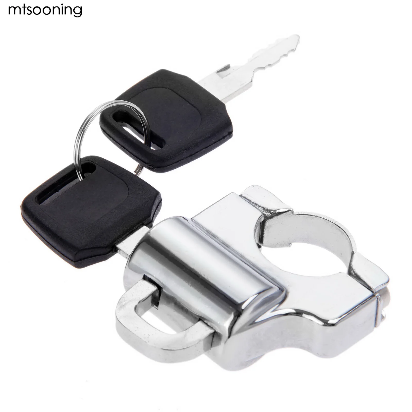 mtsooning Motorcycle Helmet Lock Bike Hanging Hook Metal Chrome New Universal For 7/8