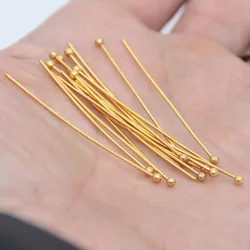 50pcs/lot 21 Gauge 30mm/40mm Stainless Steel Gold Ball Pins for Diy Jewelry Making Head Findings