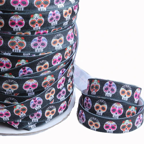

FLRA FOE New arrival halloween foe printing elastic ribbons