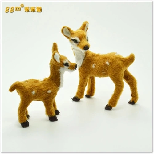 plastic & furs simulation mini deer toy 8-10cm a pair deers, model handicraft,home decoration,Xmas gift w5659