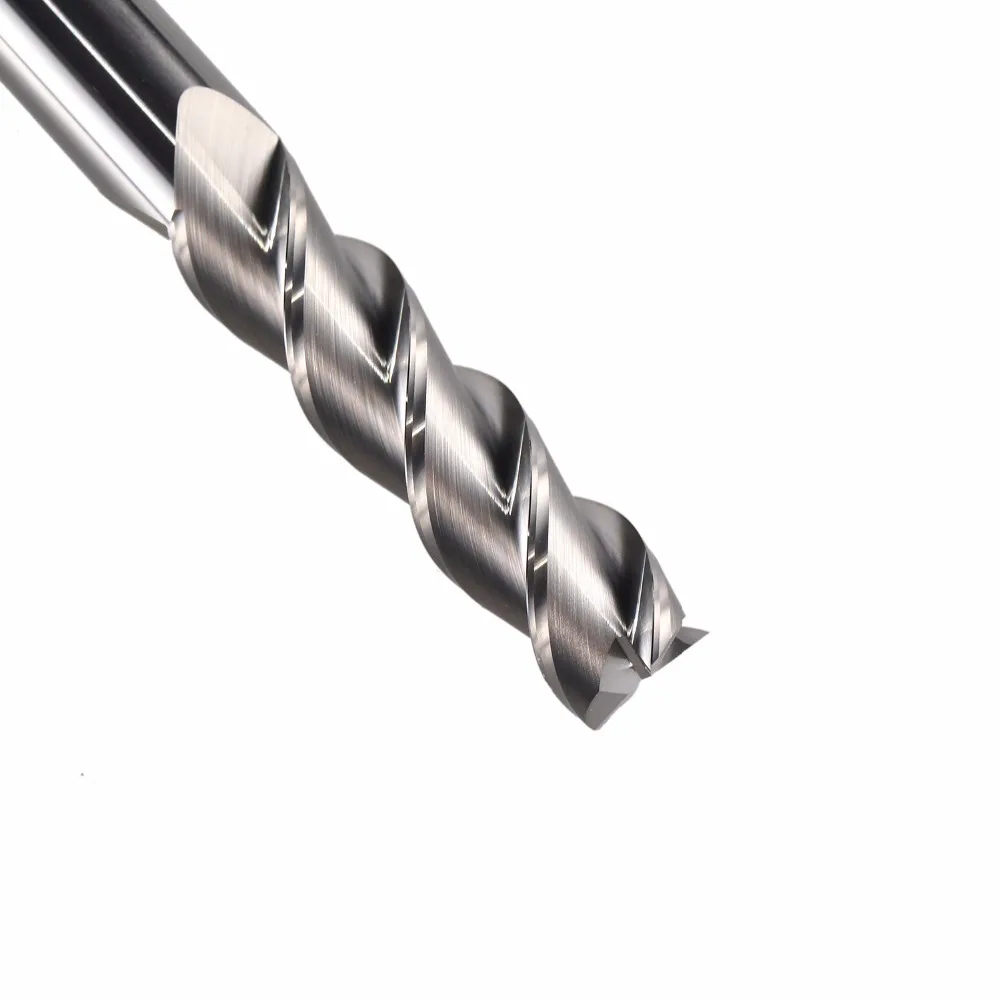 Fresa de torno Cnc, AL-3E, 3 flautas, Cabeza Cuadrada, molino de extremo de carburo sólido, aleación de aluminio