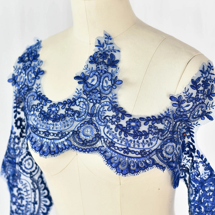 3 Yards/Lot 14 Farben Auto Knochen Stickerei Stoff Pailletten Spitze Trim Für Handgemachte DIY Kleidung Hochzeit Kleid Schleier 24CM Zubehör – Detail 12