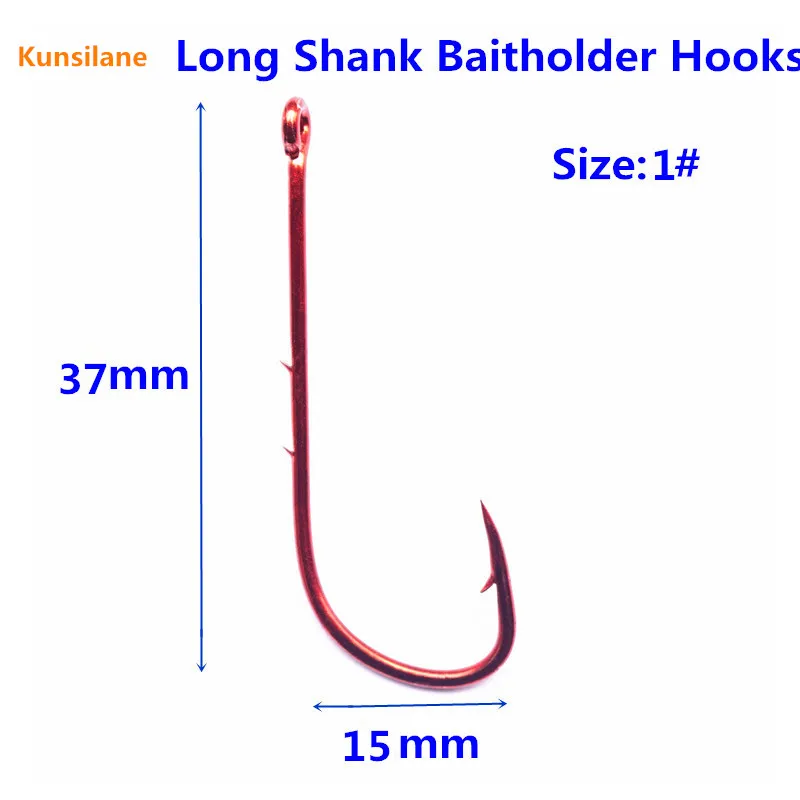 100pcs 1#  High Carbon Steel Long Shank Baitholder Fishing Hooks 9293 Chemically Sharpened offset fishhooks