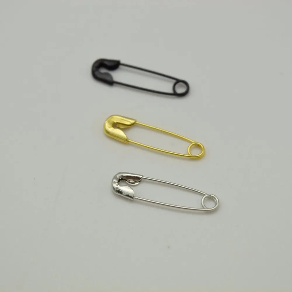 1000 pcs three color silver black gold small  nickel plated safety pins 4/5'' length (18mm) wholesales for garment hang tag