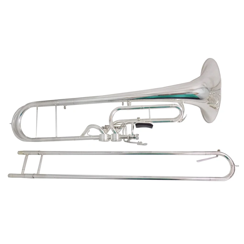 F Flat Contrabass Trombone Musical Instruments Silver Plated Finish With Case Mouthpiece