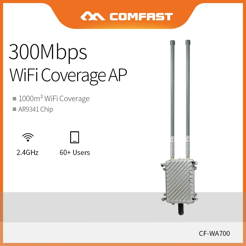 Comfast High Power Outdoor AP Router 300Mbps 500W Engineering Signal Amplifier WiFi Signal Booster Omnidirectional CPE CF-WA700