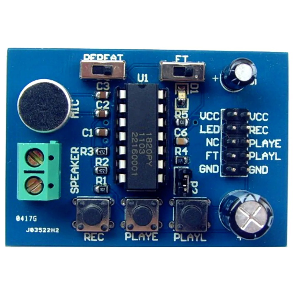 ISD1820 voice module voice board recording and playback module onboard microphone