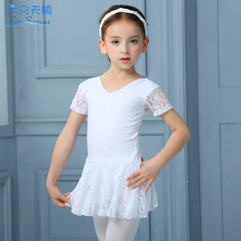 Trẻ em Nhảy Váy Cô Gái Mùa Hè Nhảy Múa Ren Phù Hợp Với Ngắn Tay Jumpsuit Quần Áo Chấm Điểm Ballet Tutu Phù Hợp Với B-5633