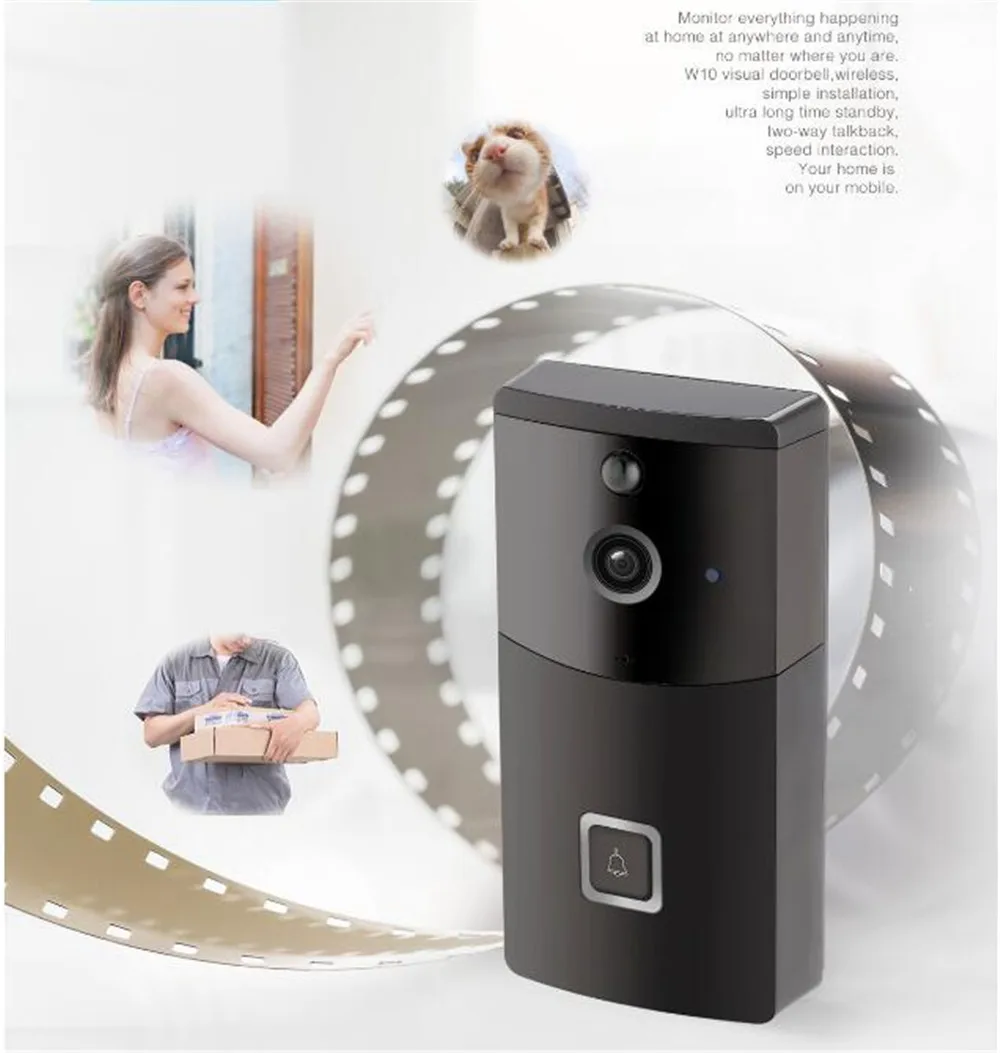 Wireless WIFI 720P Doorbell  166 Degree Wide Angle Video Door Phone