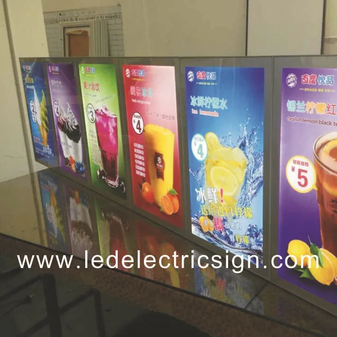 

Milk tea picture frame led advertising light boxes