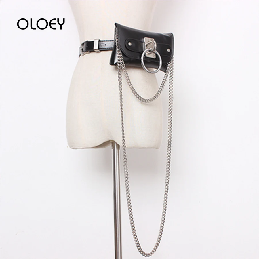 Waist Bag Women Shoulder Bags 2019 New Summer Ring Chain Dual-use Belt With Detachable Mini Bag Tide All-match Cloth Accessories