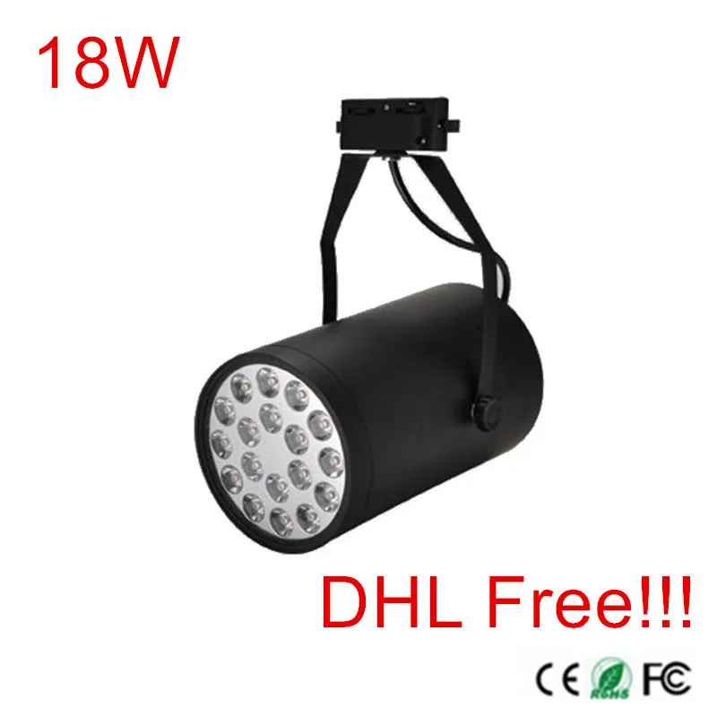 20Pcs Super Bright 18W LED Track Lamp Spot 1800lm Track Light Spot Down Light 85-265V LED indoor Lighting DHL/Fedex Free ship!!!