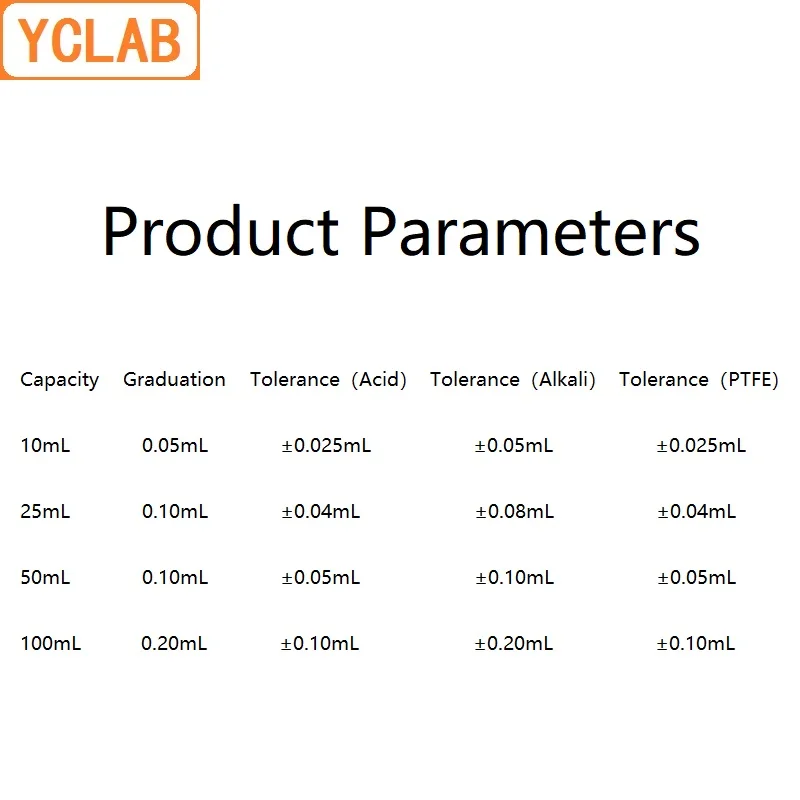 YCLAB 100mL Burette with Straight Stopcock for Acid Class A Brown Amber Glass Laboratory Chemistry Equipment