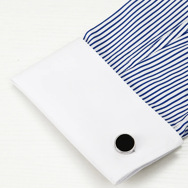 KFLK Jewelry French shirt cufflink for mens Brand Classic Black Round Cuff link Wholesale Button Male High Quality guests